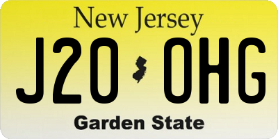NJ license plate J20OHG