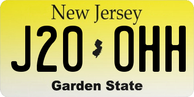 NJ license plate J20OHH