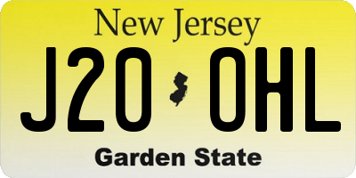 NJ license plate J20OHL