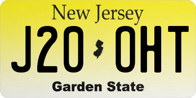 NJ license plate J20OHT