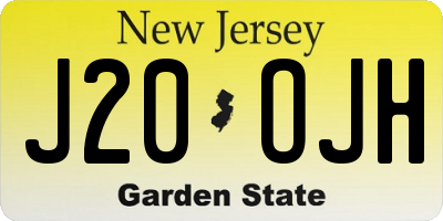 NJ license plate J20OJH