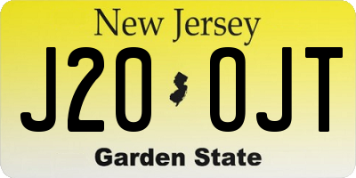 NJ license plate J20OJT