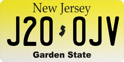 NJ license plate J20OJV