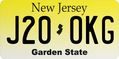 NJ license plate J20OKG