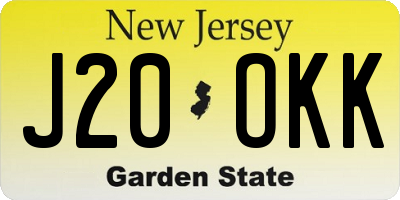 NJ license plate J20OKK