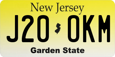 NJ license plate J20OKM