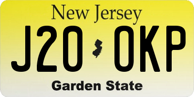 NJ license plate J20OKP