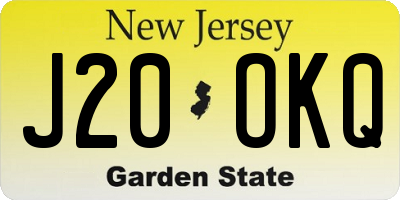 NJ license plate J20OKQ
