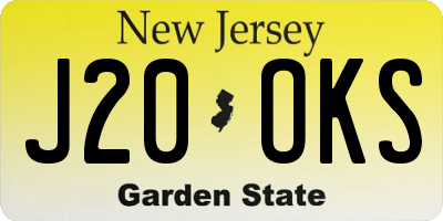 NJ license plate J20OKS