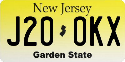NJ license plate J20OKX