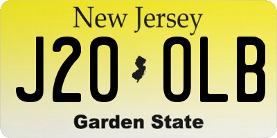 NJ license plate J20OLB
