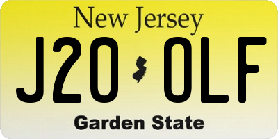 NJ license plate J20OLF
