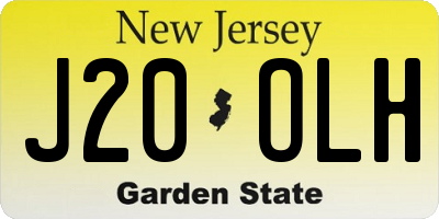 NJ license plate J20OLH