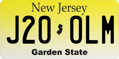 NJ license plate J20OLM
