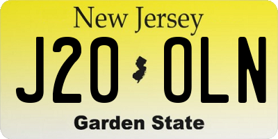 NJ license plate J20OLN