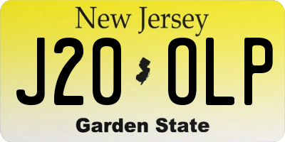 NJ license plate J20OLP