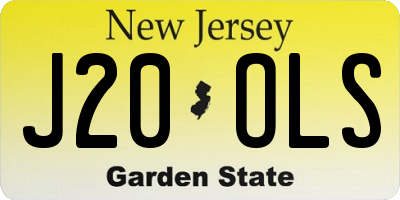 NJ license plate J20OLS