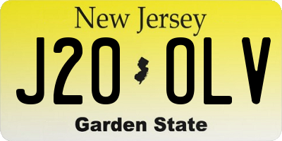 NJ license plate J20OLV