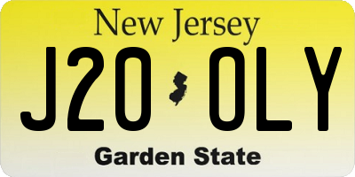 NJ license plate J20OLY