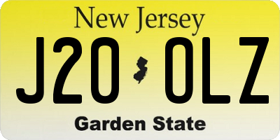 NJ license plate J20OLZ