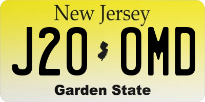 NJ license plate J20OMD