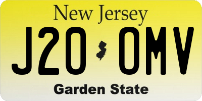 NJ license plate J20OMV