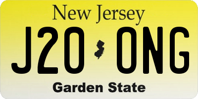 NJ license plate J20ONG