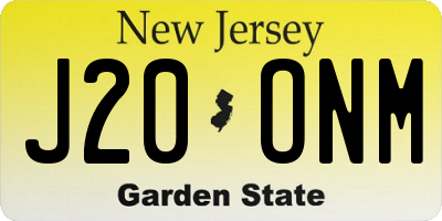 NJ license plate J20ONM