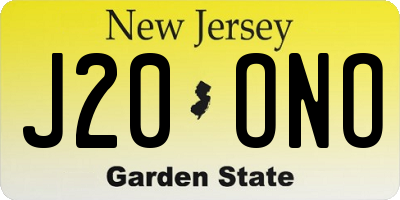 NJ license plate J20ONO