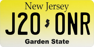 NJ license plate J20ONR