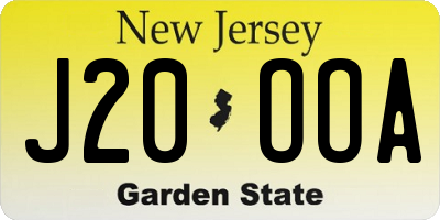 NJ license plate J20OOA