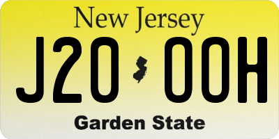 NJ license plate J20OOH