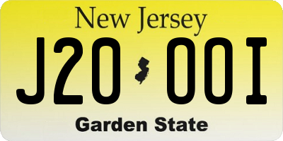 NJ license plate J20OOI
