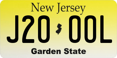 NJ license plate J20OOL