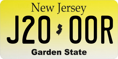 NJ license plate J20OOR