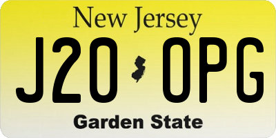 NJ license plate J20OPG