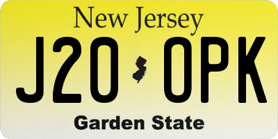 NJ license plate J20OPK