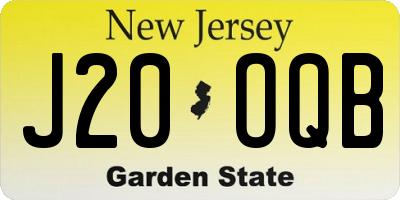 NJ license plate J20OQB
