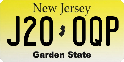 NJ license plate J20OQP