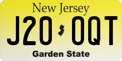 NJ license plate J20OQT