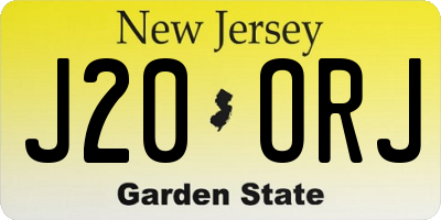 NJ license plate J20ORJ