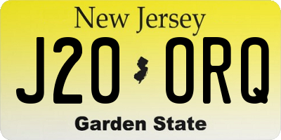 NJ license plate J20ORQ