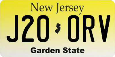 NJ license plate J20ORV