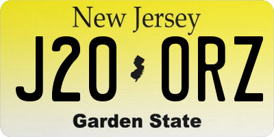 NJ license plate J20ORZ