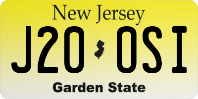 NJ license plate J20OSI