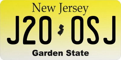 NJ license plate J20OSJ