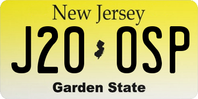 NJ license plate J20OSP