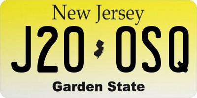 NJ license plate J20OSQ