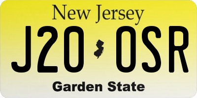 NJ license plate J20OSR