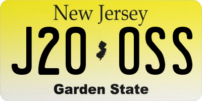NJ license plate J20OSS
